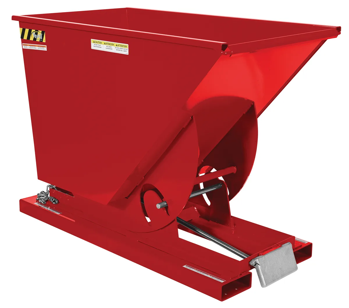 Vestil D-75-MD-SR d style - self-dumping steel hoppers with bumper release