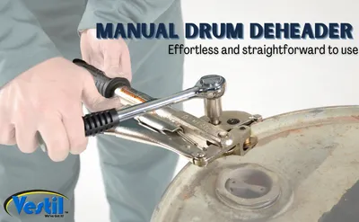 Vestil D-HEAD-1 manual drum deheader feature highlights