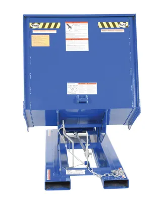 Vestil D-NS-100-LD open side hopper shown from an alternate angle
