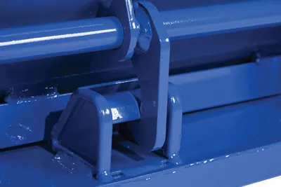 Vestil DBH-100-3 drop bottom hopper shown from an alternate angle