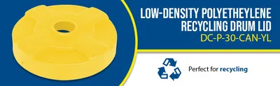 Vestil DC-P-30-CAN-YL recycling lid feature highlights
