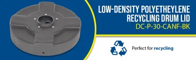 Vestil DC-P-30-CANF-BK recycling lid feature highlights