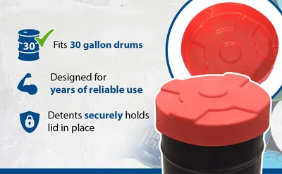 Vestil DC-P-30-RD drum cover feature highlights