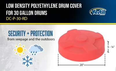 Vestil DC-P-30-RD drum cover feature highlights