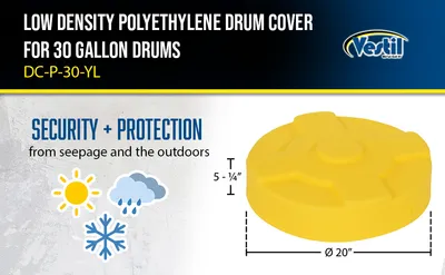 Vestil DC-P-30-YL drum cover feature highlights