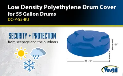 Vestil DC-P-55-BU drum cover feature highlights