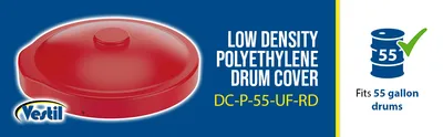 Vestil DC-P-55-UF-RD drum cover feature highlights