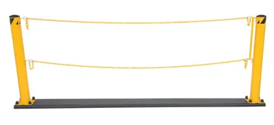 Vestil DCBB-B-KIT dock chain bollard barrier system shown from an alternate angle