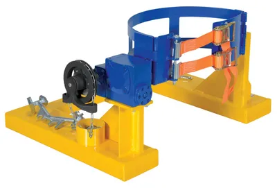 Vestil Steel Fork Truck Drum Carrier/Rotator For Steel Drums 55 Gallon 2000 Lb. Capacity Yellow