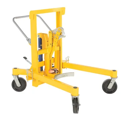 Vestil Steel Economical Foot Pump Drum Transporter 55 Gallon 1500 Lb. Capacity Yellow