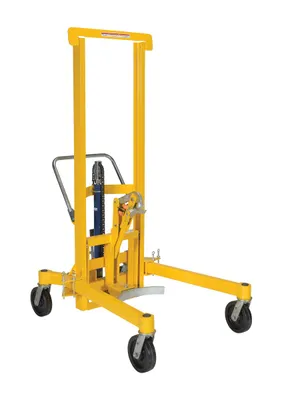 Vestil Steel Economical Foot Pump Drum Transporter 55 Gallon 800 Lb. Capacity Yellow