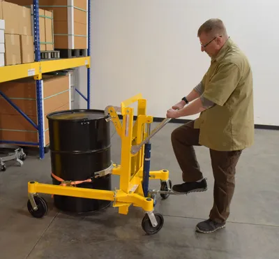 Vestil DCR-880-M2H economical drum transporter shown from an alternate angle