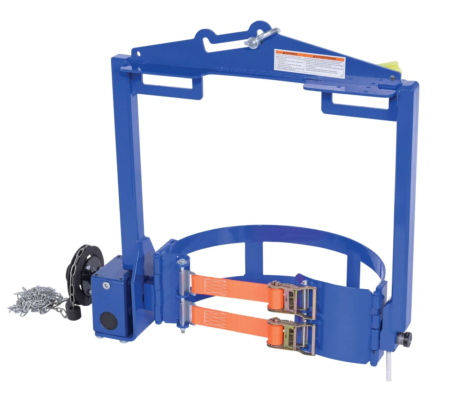 Vestil DCT-2000 hoist mounted drum carrier rotator