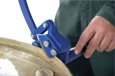 Vestil DD-10 manual drum deheader shown from an alternate angle