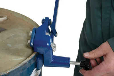 Vestil DD-9 manual drum deheader shown from an alternate angle