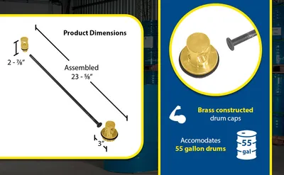 Vestil DDL-55-BRS double drum lock feature highlights