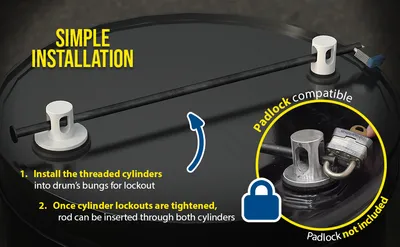 Vestil DDL-55-P double drum lock feature highlights