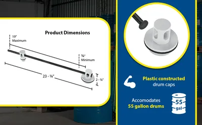 Vestil DDL-55-P double drum lock feature highlights