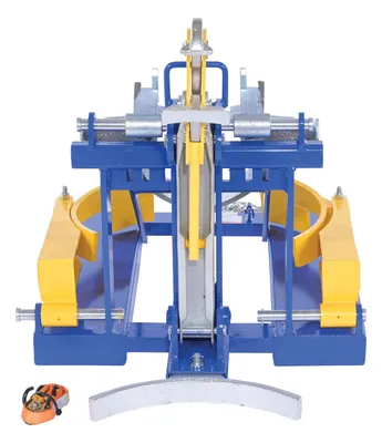 Vestil DFDL-3 deluxe combination fork mounted drum lifter shown from an alternate angle