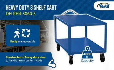 Vestil DH-PH4-3460 ergo-handle cart feature highlights