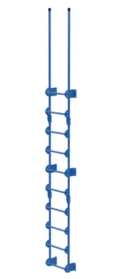 Vestil Steel Walk Through Dock Ladder 10 Step 300 Lb. Capacity Blue