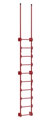Vestil Steel Walk Through Dock Ladder 10 Step 300 Lb. Capacity Red