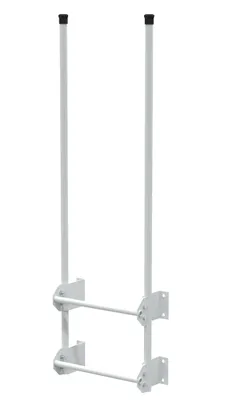 Vestil Steel Walk Through Dock Ladder 2 Step 300 Lb. Capacity White