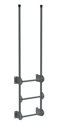 Vestil Steel Walk Through Dock Ladder 3 Step 300 Lb. Capacity Gray Semi Gloss