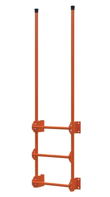 Vestil Steel Walk Through Dock Ladder 3 Step 300 Lb. Capacity Orange