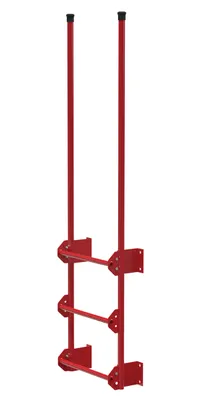 Vestil Steel Walk Through Dock Ladder 3 Step 300 Lb. Capacity Red
