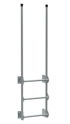 Vestil Steel Walk Through Dock Ladder 3 Step 300 Lb. Capacity Silver
