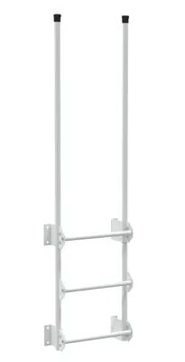 Vestil Steel Walk Through Dock Ladder 3 Step 300 Lb. Capacity White