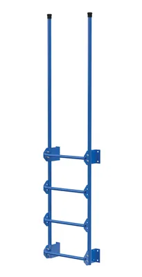 Vestil Steel Walk Through Dock Ladder 4 Step 300 Lb. Capacity Blue