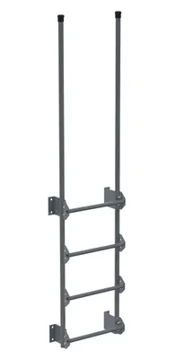 Vestil Steel Walk Through Dock Ladder 4 Step 300 Lb. Capacity Gray Semi Gloss