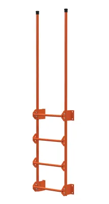 Vestil Steel Walk Through Dock Ladder 4 Step 300 Lb. Capacity Orange