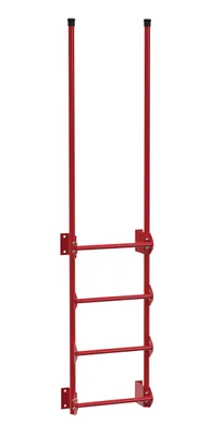 Vestil Steel Walk Through Dock Ladder 4 Step 300 Lb. Capacity Red