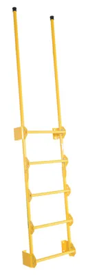 Vestil Steel Walk Through Dock Ladder 5 Step 300 Lb. Capacity Yellow