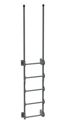 Vestil Steel Walk Through Dock Ladder 5 Step 300 Lb. Capacity Gray Semi Gloss