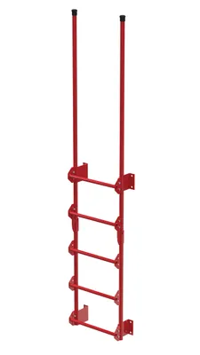 Vestil Steel Walk Through Dock Ladder 5 Step 300 Lb. Capacity Red