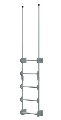 Vestil Steel Walk Through Dock Ladder 5 Step 300 Lb. Capacity Silver