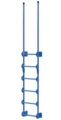 Vestil Steel Walk Through Dock Ladder 6 Step 300 Lb. Capacity Blue