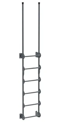 Vestil Steel Walk Through Dock Ladder 6 Step 300 Lb. Capacity Gray Semi Gloss