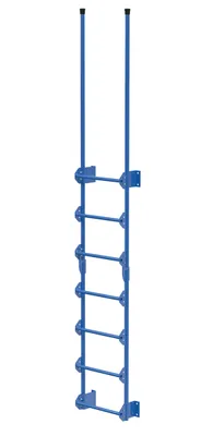 Vestil Steel Walk Through Dock Ladder 7 Step 300 Lb. Capacity Blue