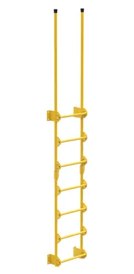Vestil Steel Walk Through Dock Ladder 7 Step 300 Lb. Capacity Yellow