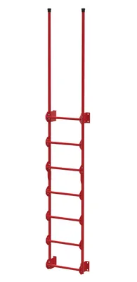 Vestil Steel Walk Through Dock Ladder 7 Step 300 Lb. Capacity Red