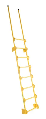 Vestil Steel Walk Through Dock Ladder 8 Step 300 Lb. Capacity Yellow