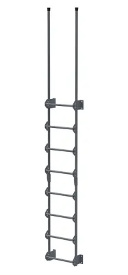 Vestil Steel Walk Through Dock Ladder 8 Step 300 Lb. Capacity Gray Semi Gloss