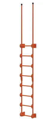 Vestil Steel Walk Through Dock Ladder 8 Step 300 Lb. Capacity Orange