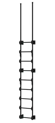 Vestil Steel Walk Through Dock Ladder 9 Step 300 Lb. Capacity Black