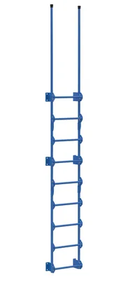 Vestil Steel Walk Through Dock Ladder 9 Step 300 Lb. Capacity Blue